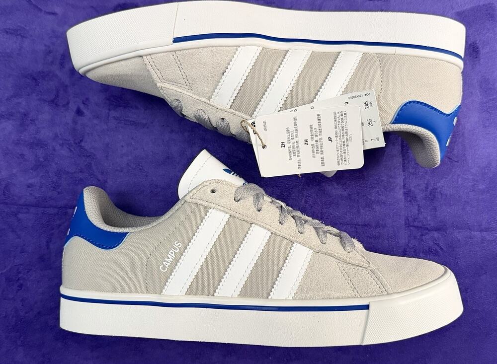 Adidas Originals Campus Vulc Kids Youth Casual Shoes Gray IH8039 New